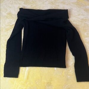 H&M Elegant Black Off-Shoulder Sweater